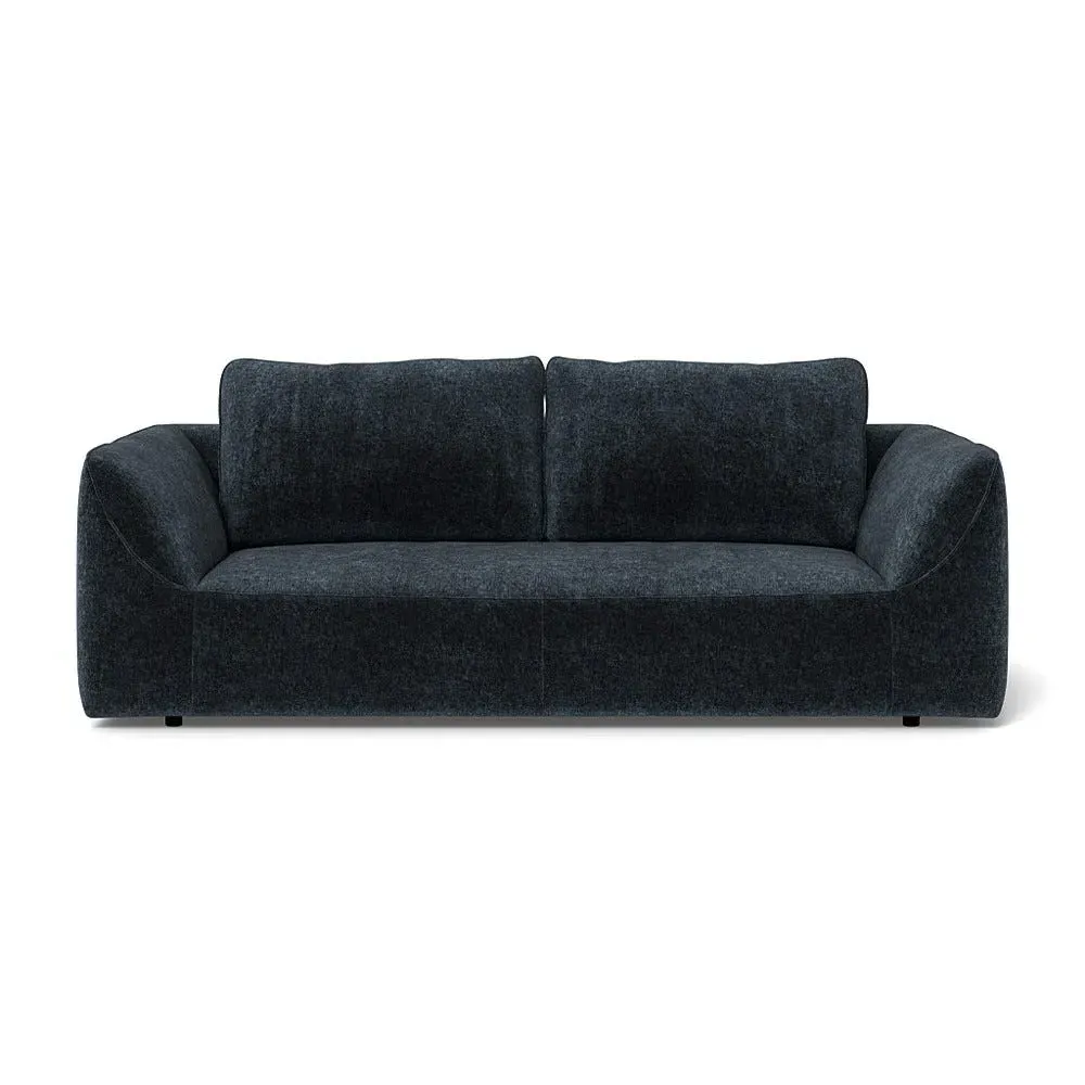 3-Seater Sofa - Blue, Boucle Velvet