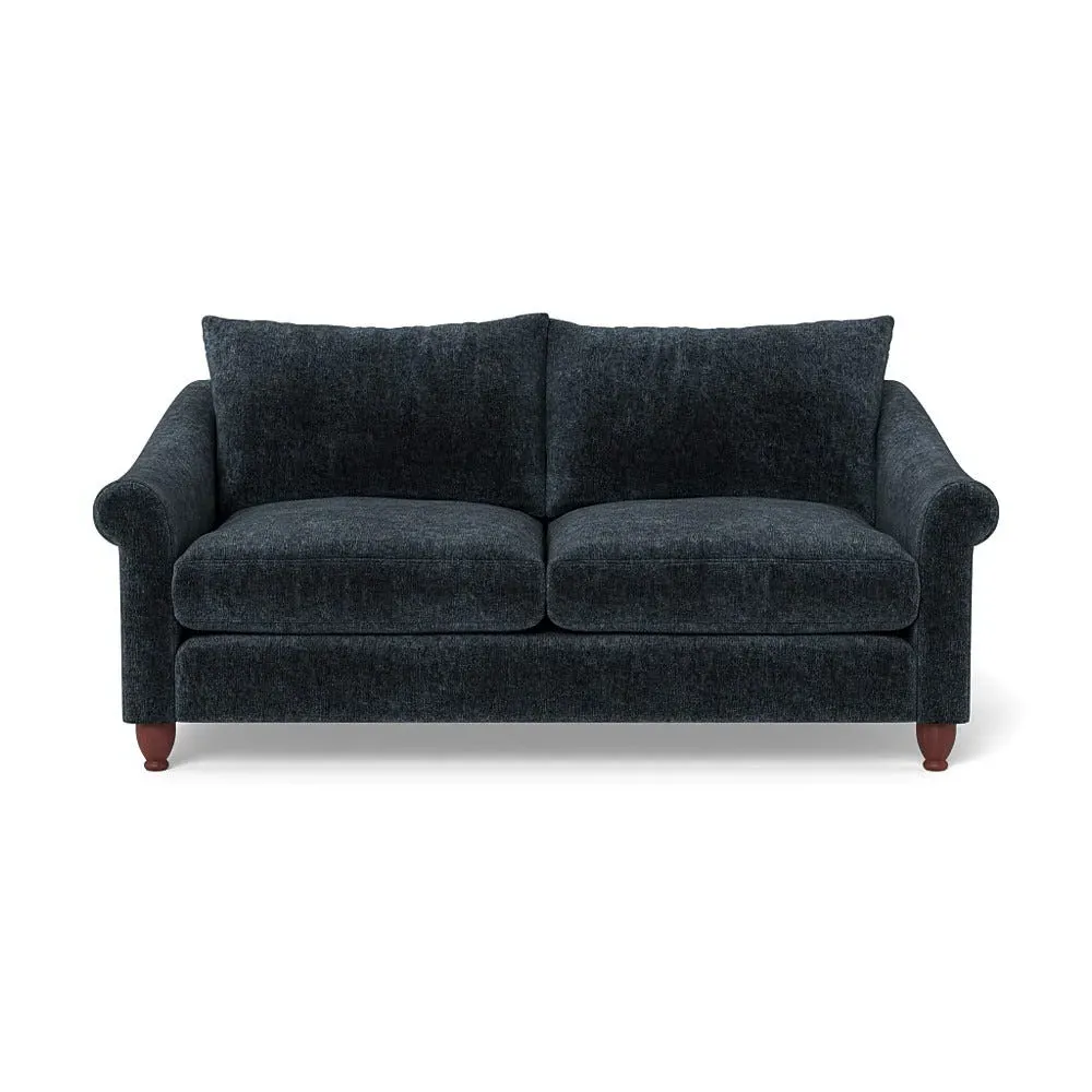 3-Seater Sofa - Blue, Boucle Velvet