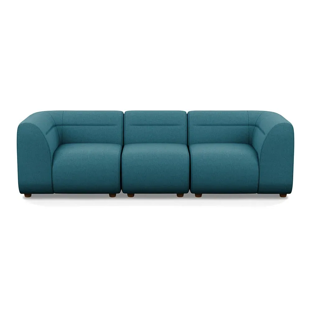 3-Seater Sofa - Blue, Brushed Cotton image