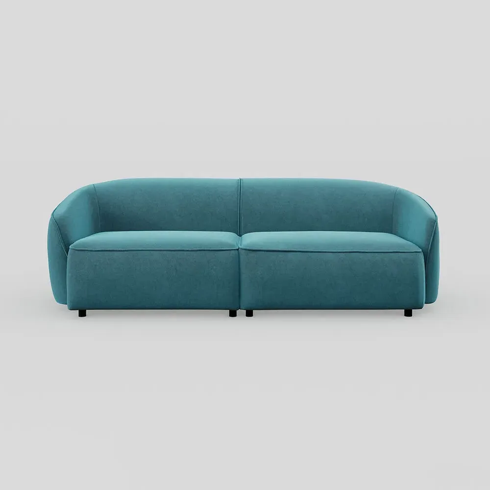 3-Seater Sofa - Blue, Velvet