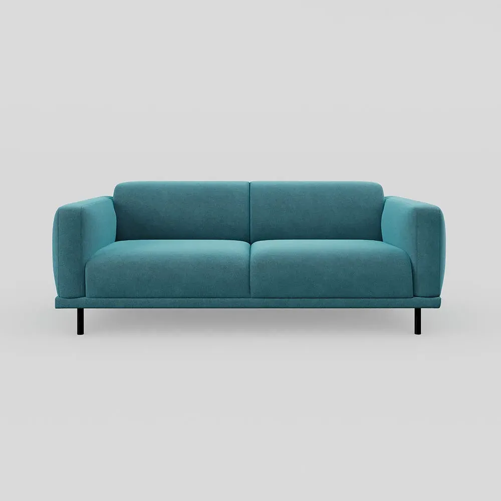 3-Seater Sofa - Blue, Velvet
