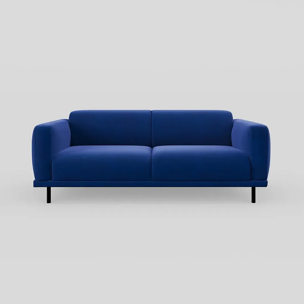 3-Seater Sofa - Blue, Velvet