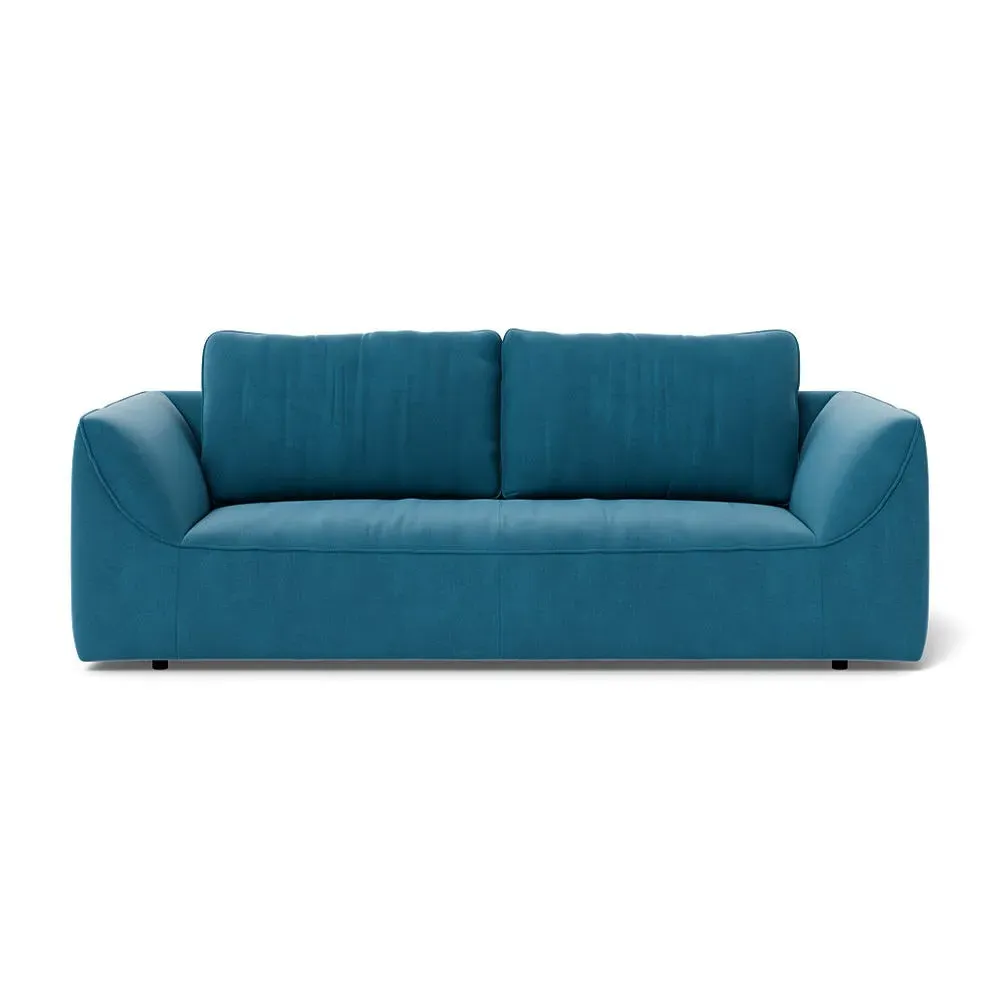 3-Seater Sofa - Blue, Velvet