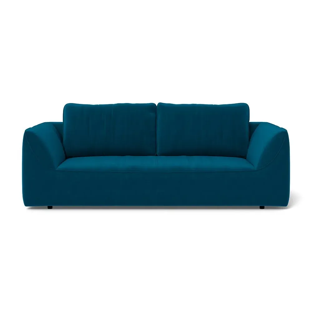 3-Seater Sofa - Blue, Velvet