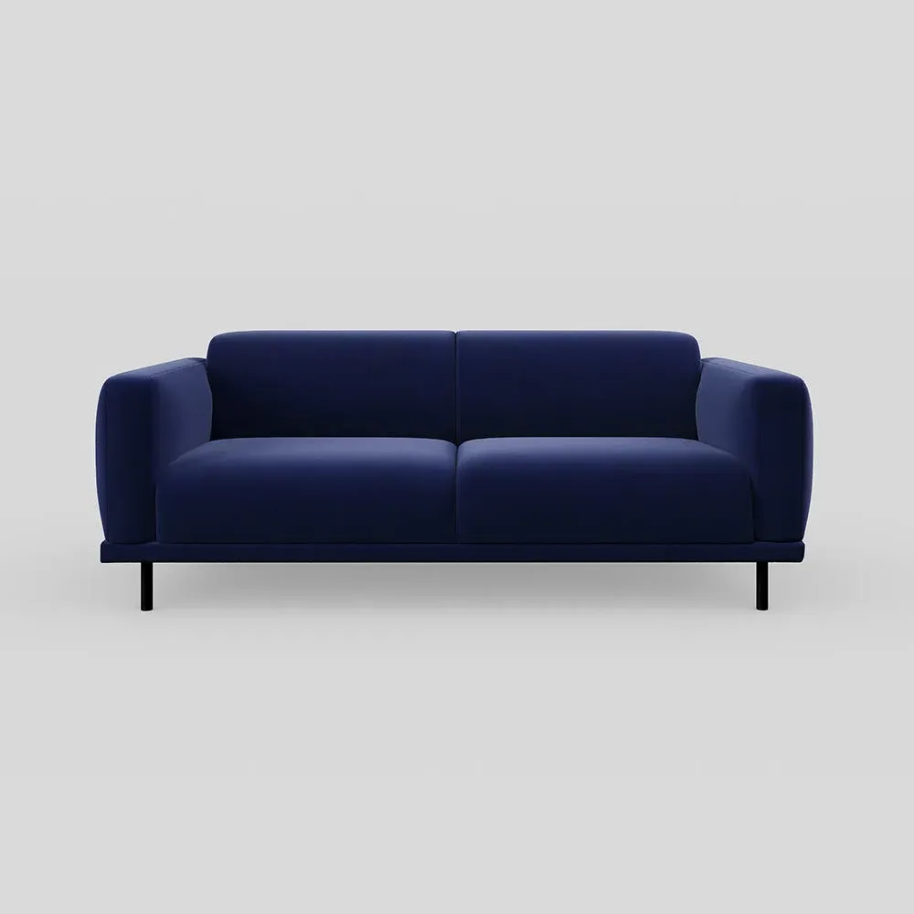 3-Seater Sofa - Blue, Velvet