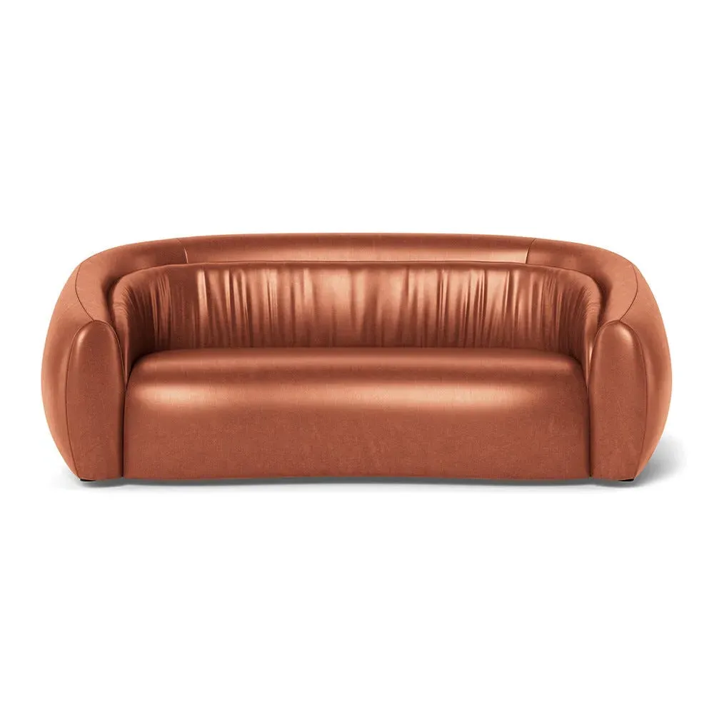 3-Seater Sofa - Brown, Stonewash Leather