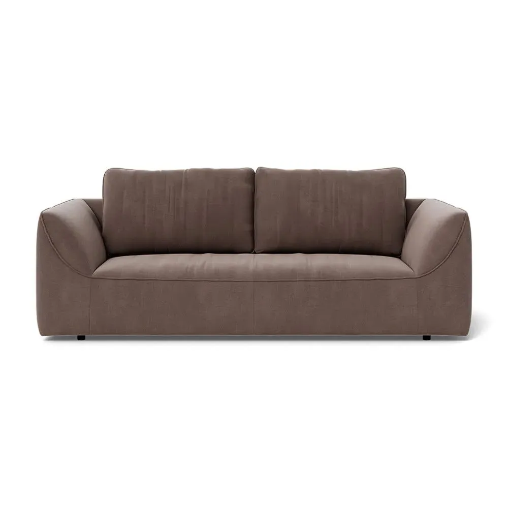 3-Seater Sofa - Brown, Velvet