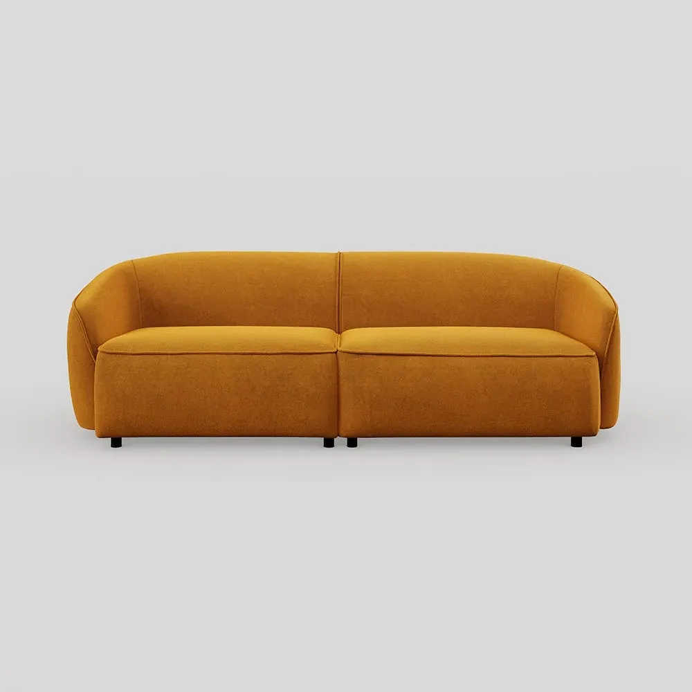 3-Seater Sofa - Cognac, Velvet