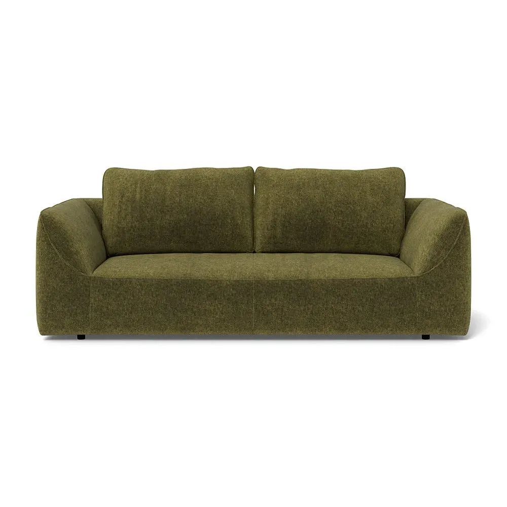 3-Seater Sofa - Green, Boucle Velvet
