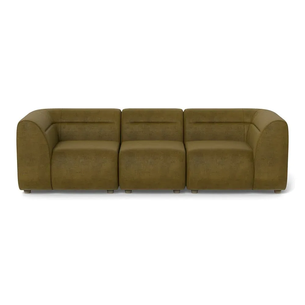 3-Seater Sofa - Green, Smart Luxe Velvet