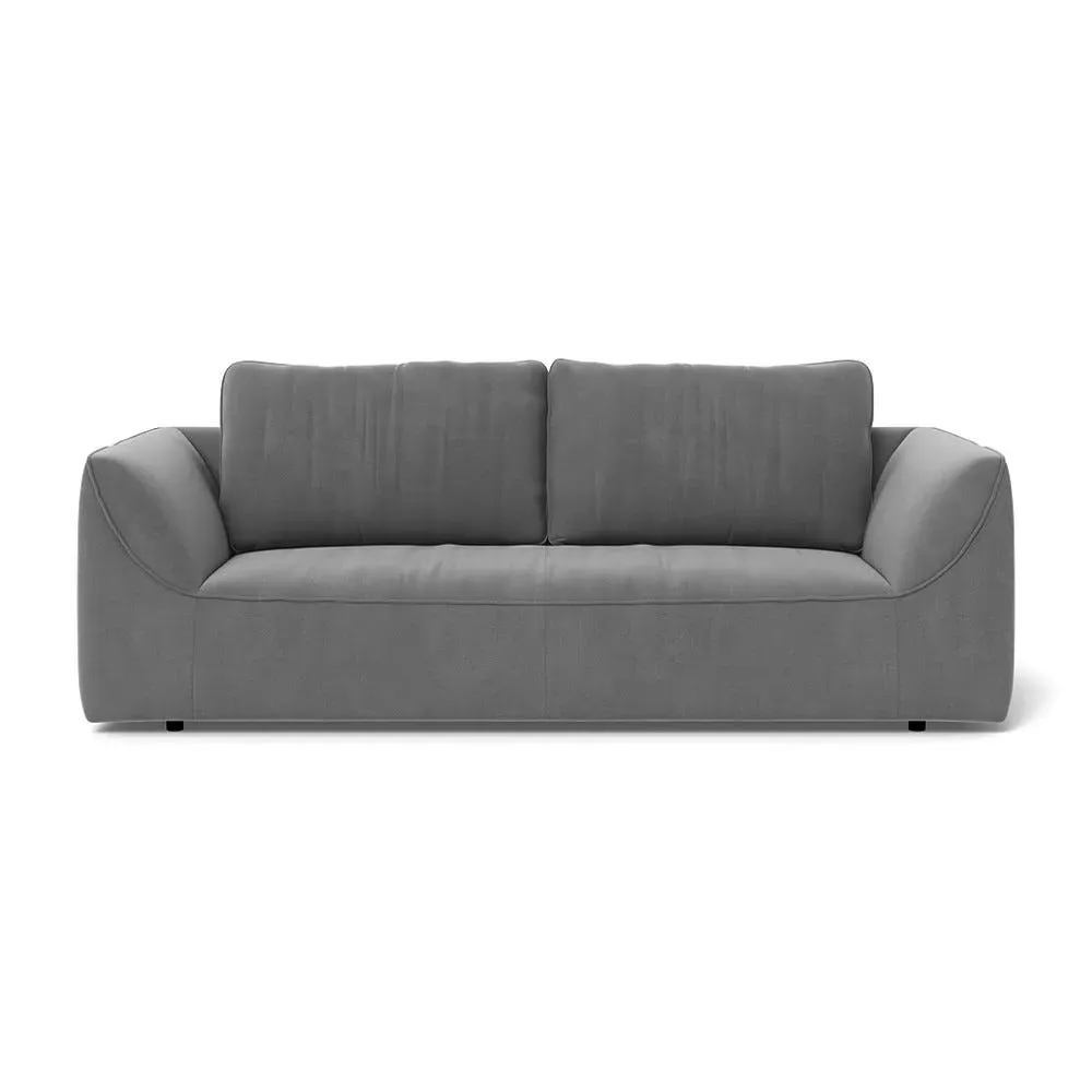 3-Seater Sofa - Grey, Velvet