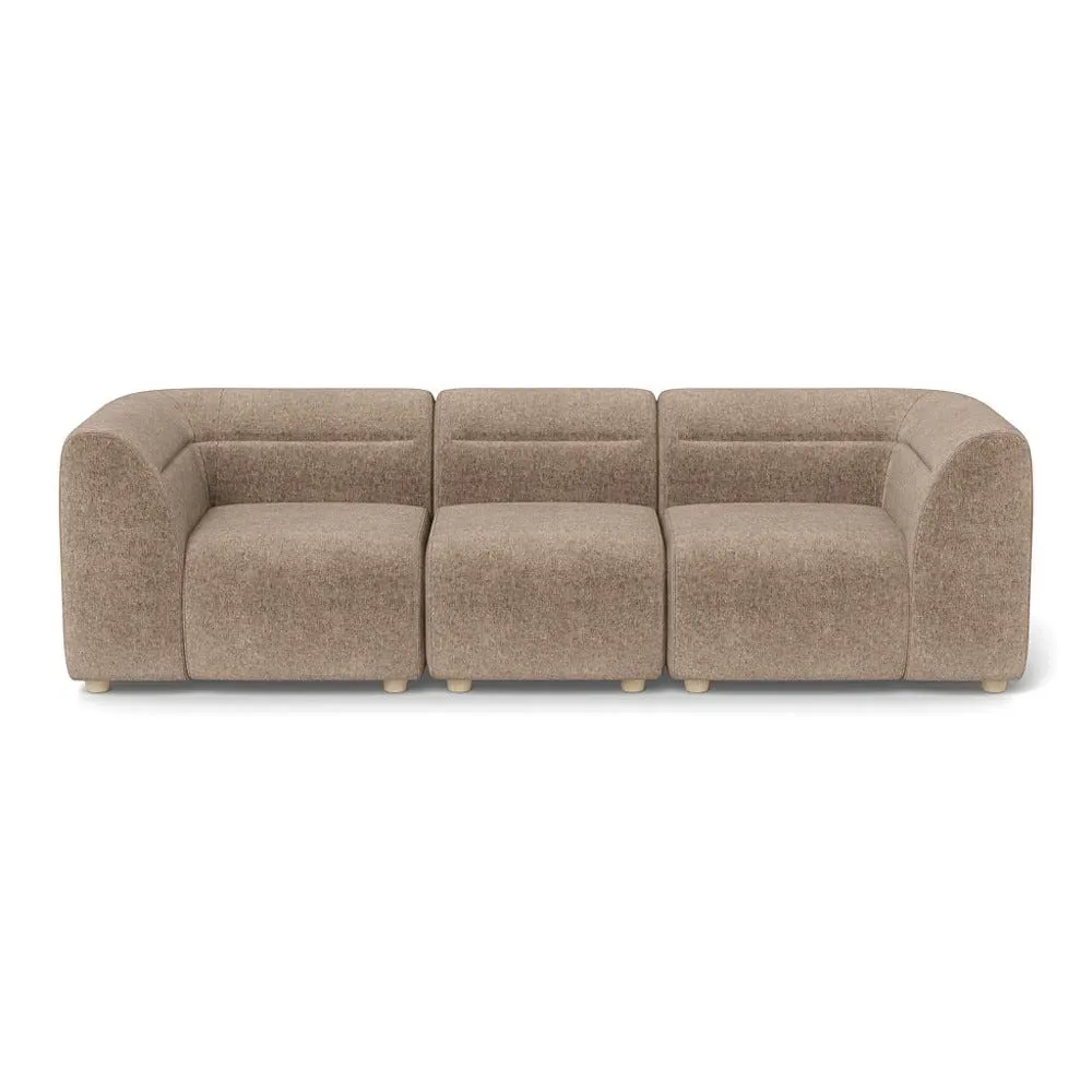 3-Seater Sofa - Natural, Boucle Velvet