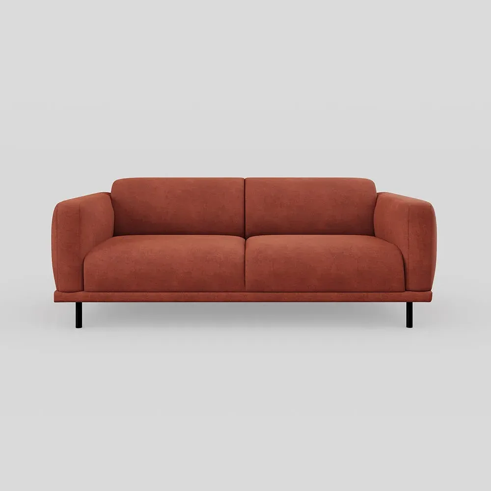 3-Seater Sofa - Orange, Velvet
