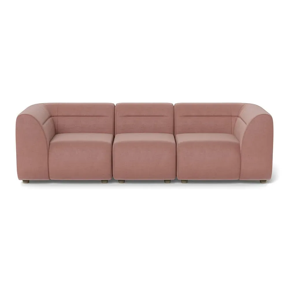 3-Seater Sofa - Pink, Smart Luxe Velvet