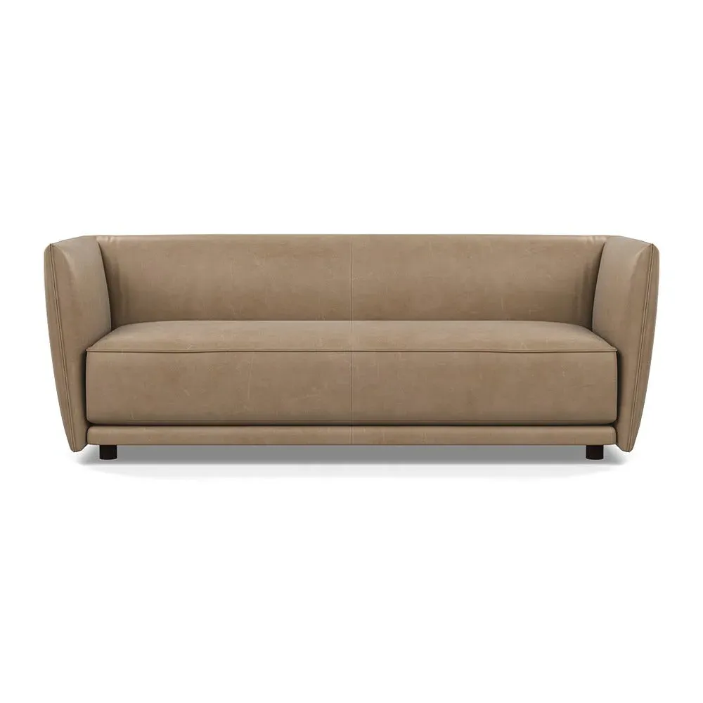 3-Seater Sofa Valley Design - Camel, Leather