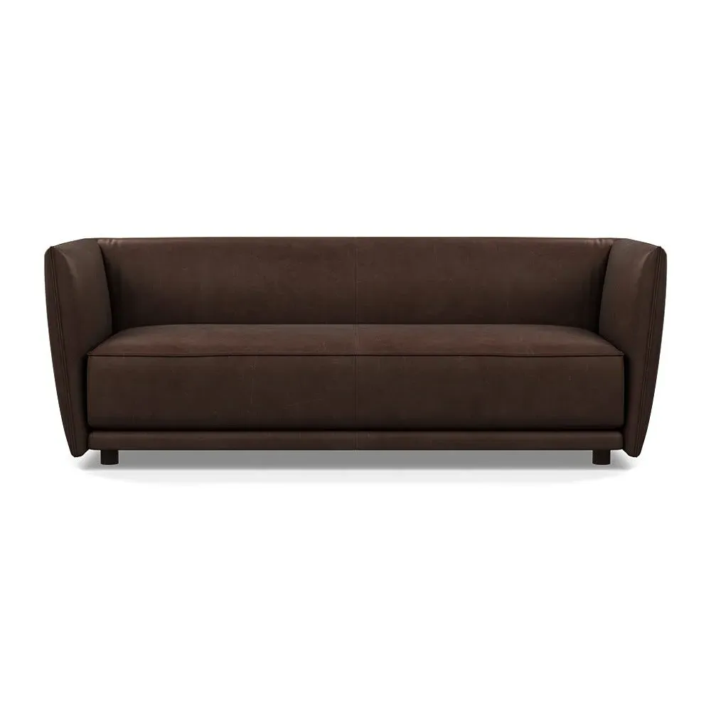 3-Seater Sofa Valley Design - Chestnut, Leather