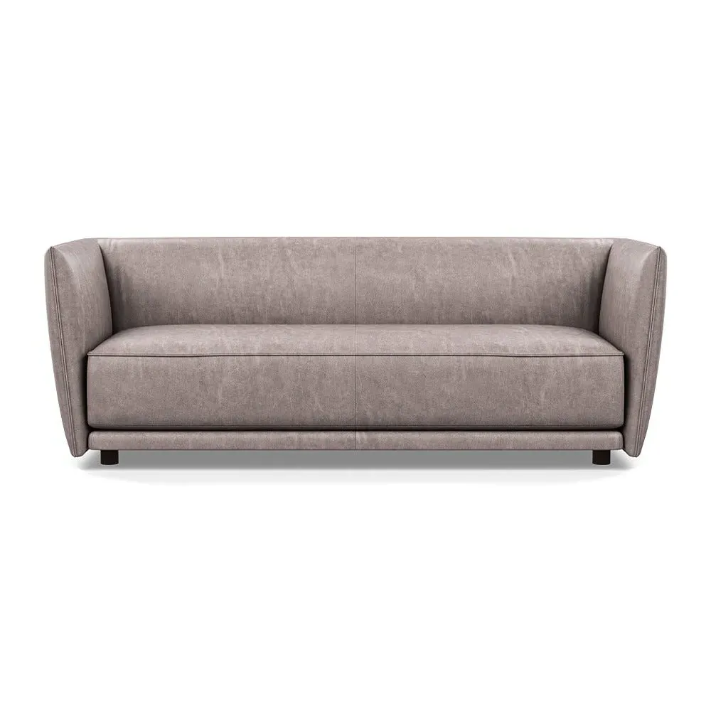 3-Seater Sofa Valley Design - Grey, Leather