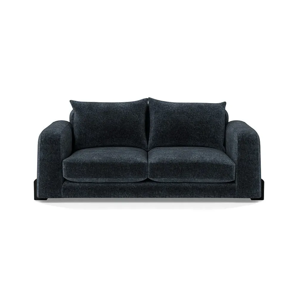 3-Seater Sofa with Beech Feet - Blue, Boucle