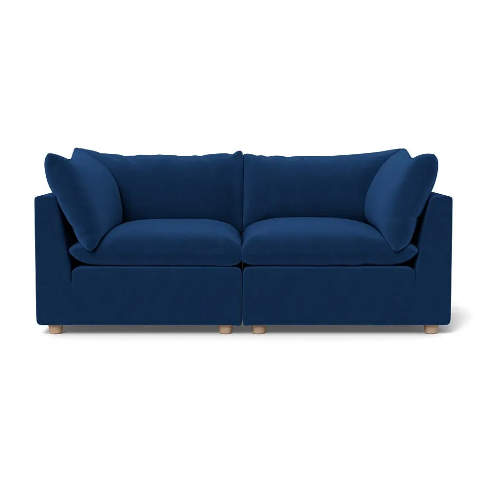 3-Seater Sofa with Beech Feet - Petrol, Velvet