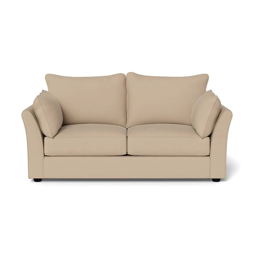3-Seater Sofa with Black Feet - Bamboo, Linen