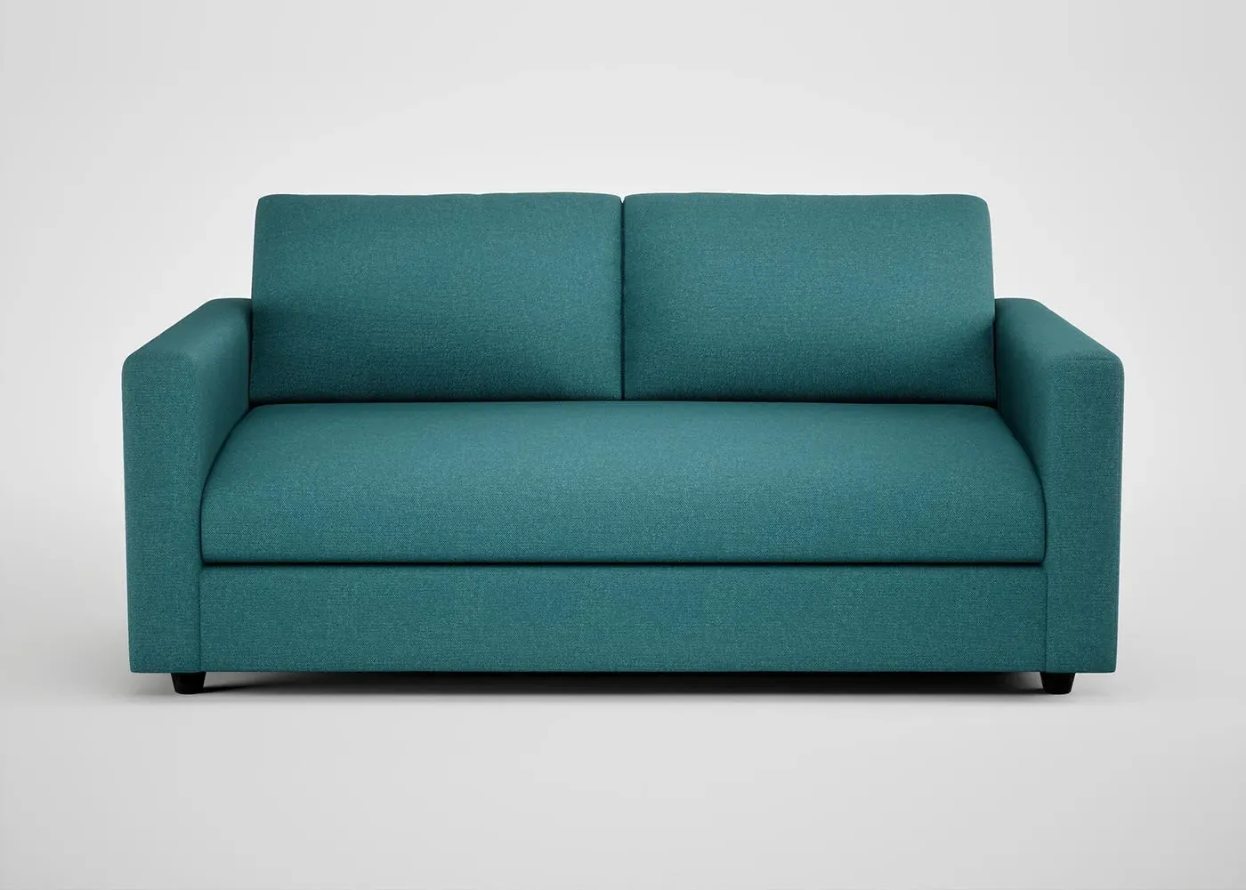 3-Seater Sofa with Black Feet - Blue, Cotton image