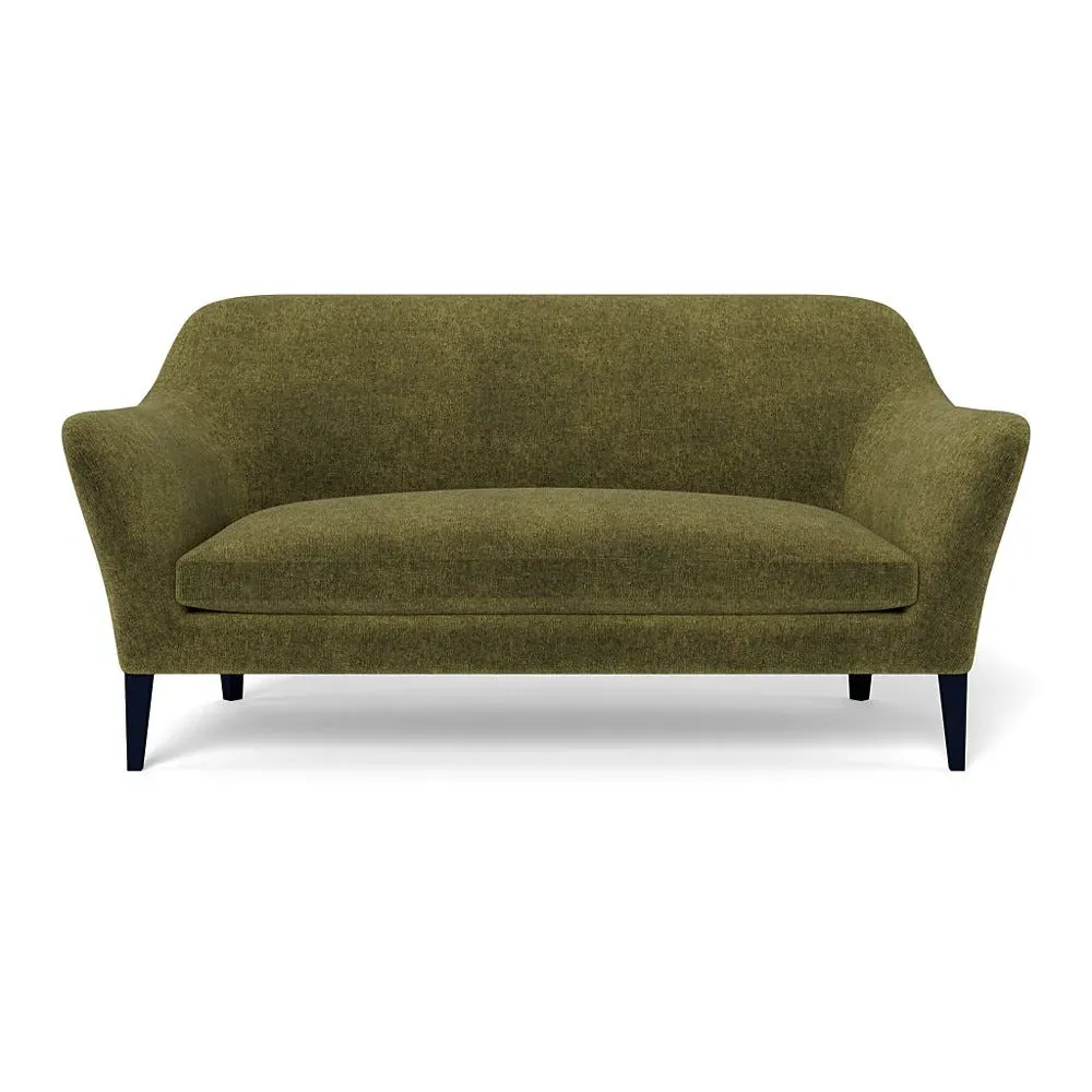 3-Seater Sofa with Black Feet - Green, Boucle