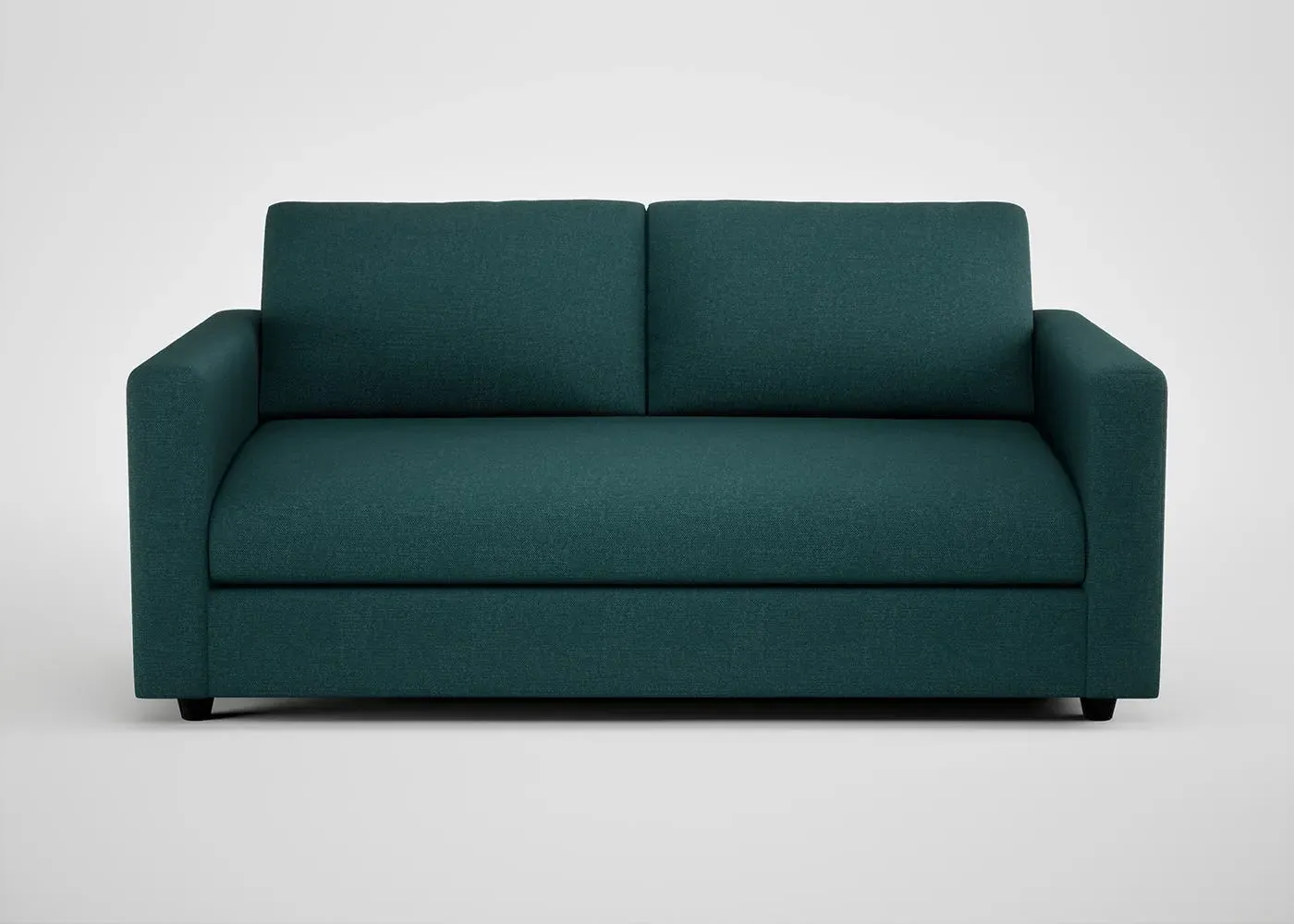 3-Seater Sofa with Black Feet - Green, Cotton