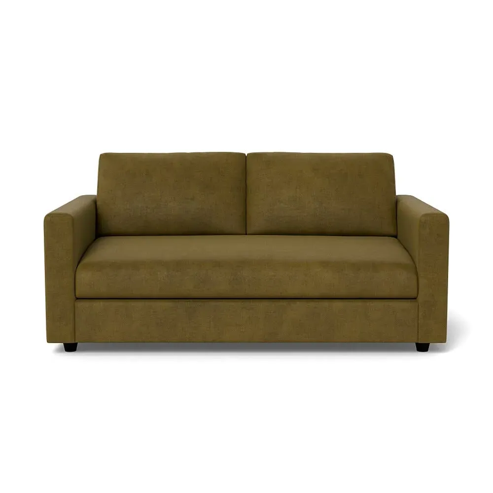 3-Seater Sofa with Black Feet - Green, Velvet