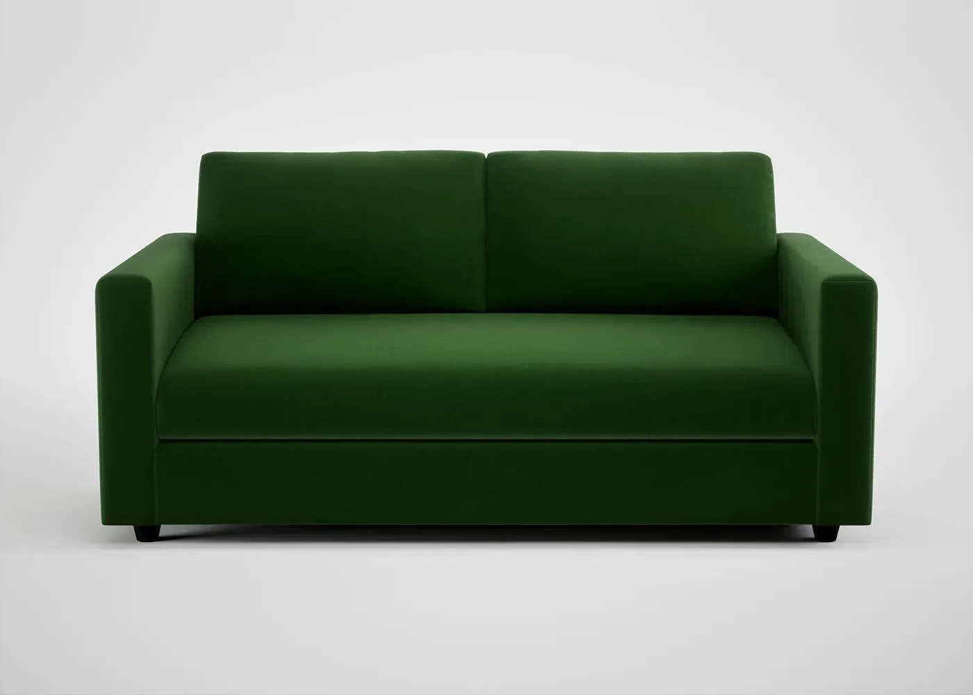 3-Seater Sofa with Black Feet - Green, Velvet