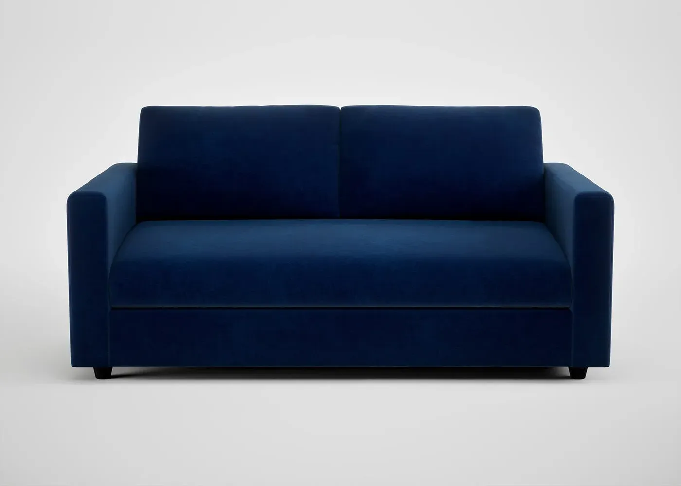 3-Seater Sofa with Black Feet - Grey, Velvet