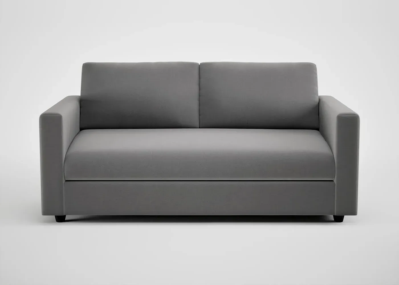 3-Seater Sofa with Black Feet - Grey, Velvet