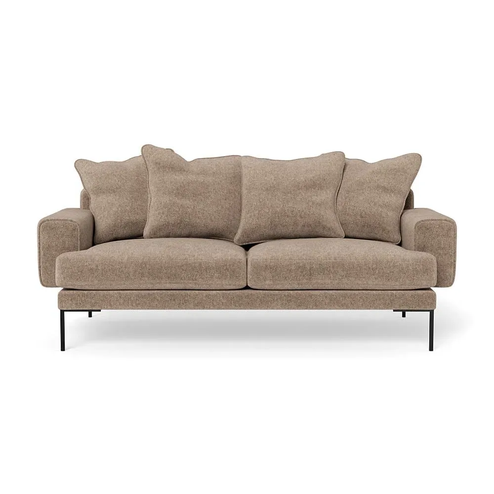 3-Seater Sofa with Black Feet - Natural, Boucle