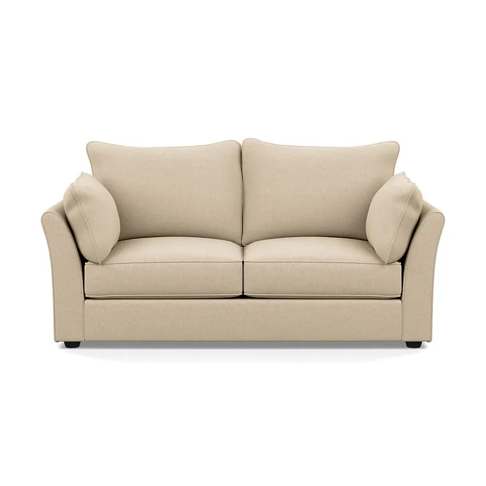 3-Seater Sofa with Black Feet - Natural, Cotton