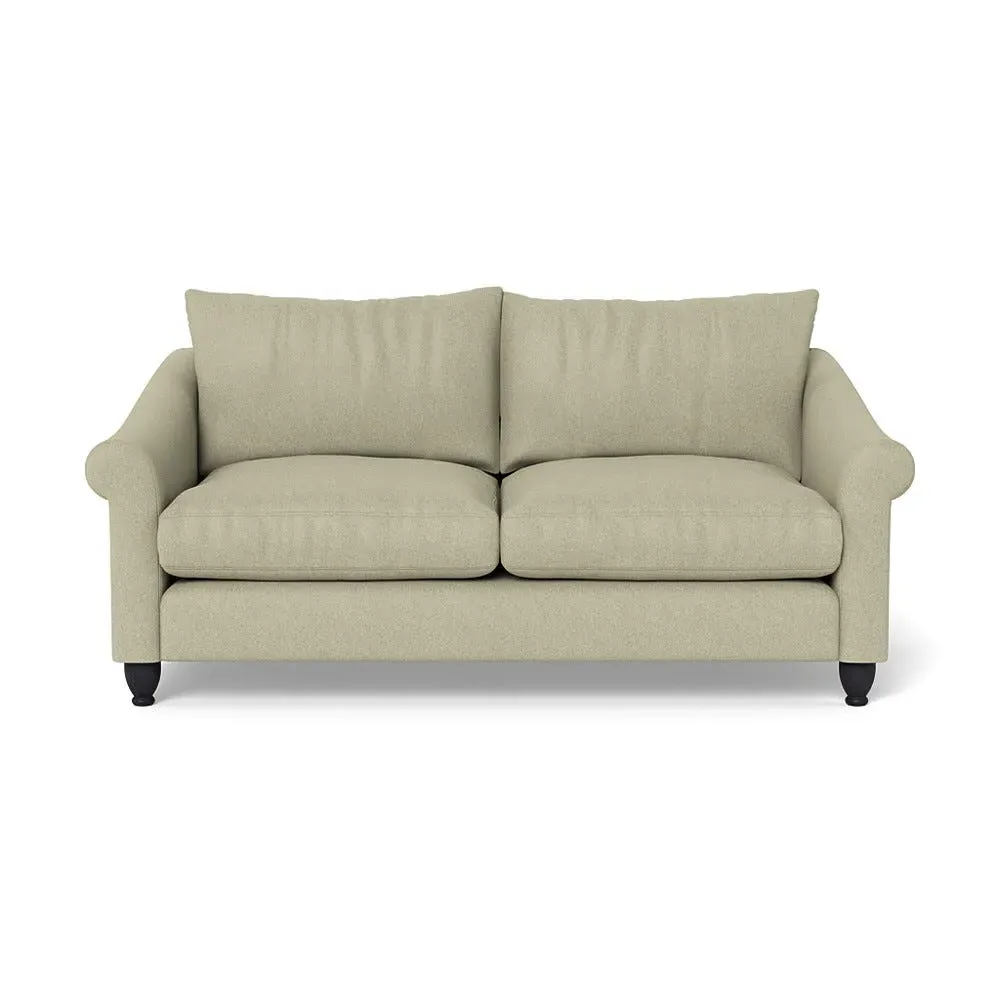 3-Seater Sofa with Black Feet - Natural, Cotton image