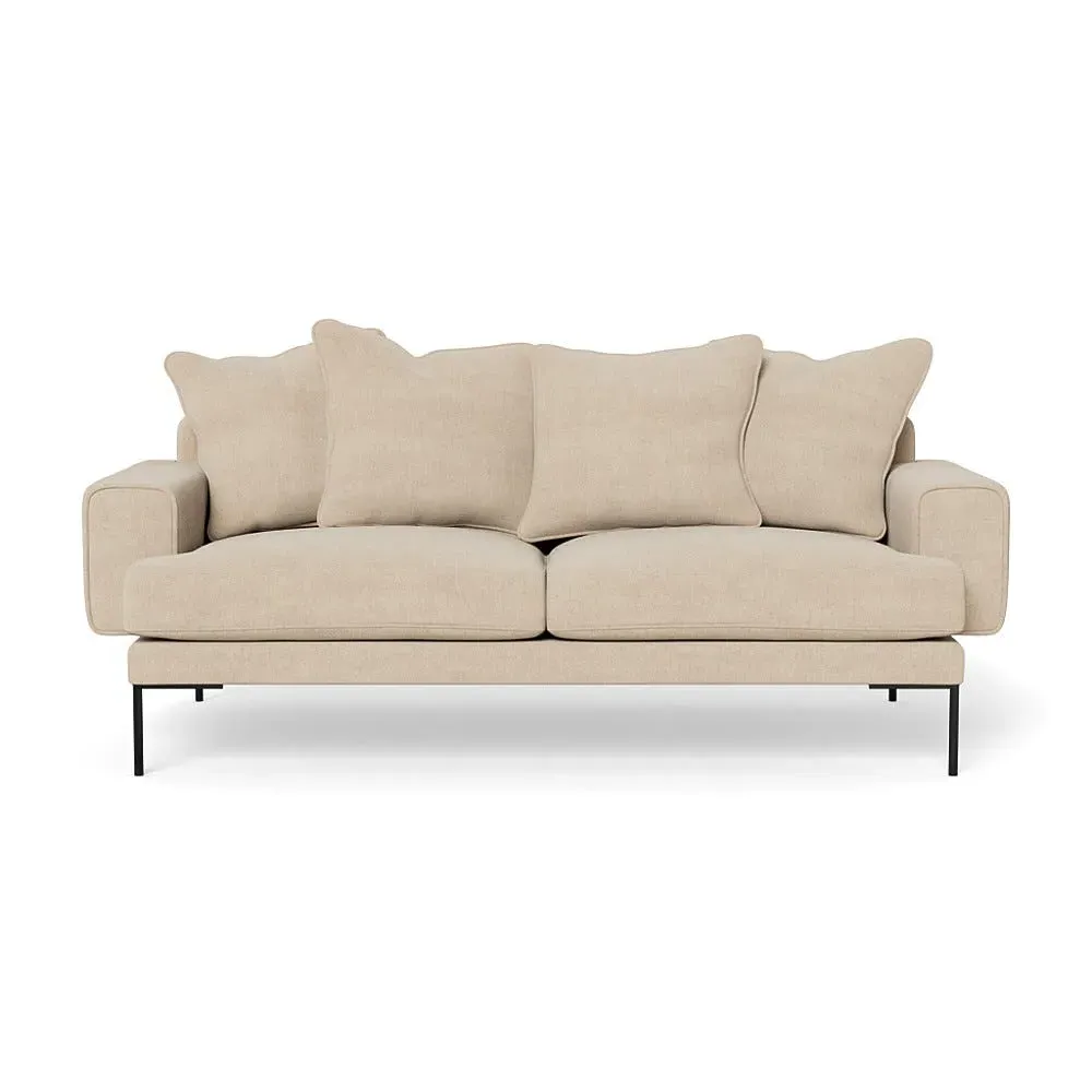 3-Seater Sofa with Black Feet - Oat, Cotton