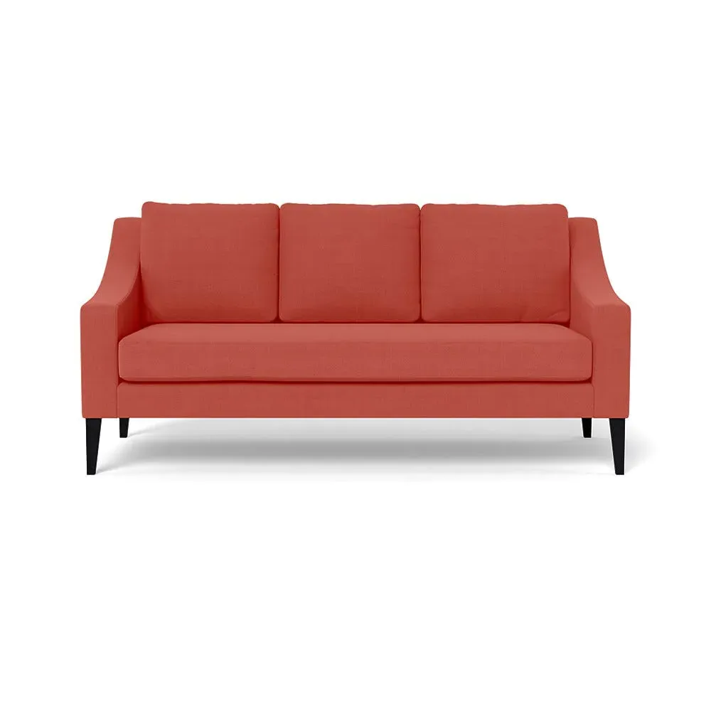 3-Seater Sofa with Black Feet - Red, Linen image