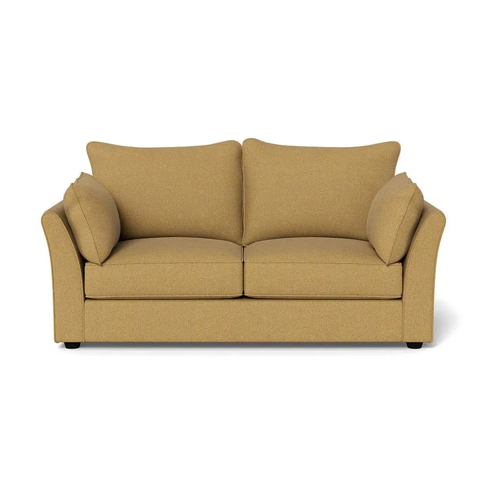3-Seater Sofa with Black Feet - Yellow, Boucle