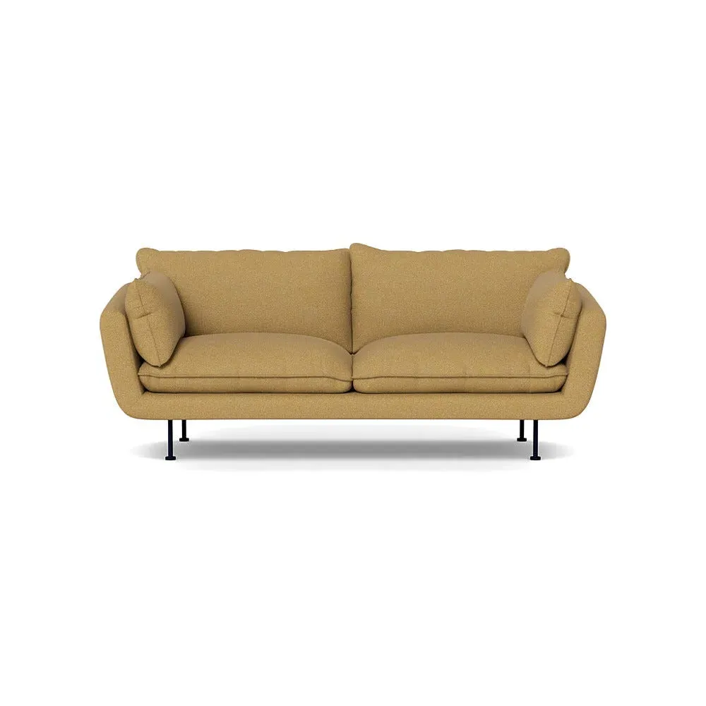 3-Seater Sofa with Black Feet - Yellow, Boucle