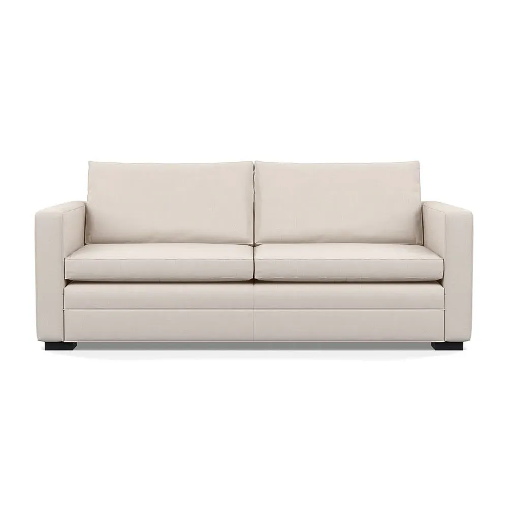 3-Seater Sofa with Black Legs - Cream, Cotton
