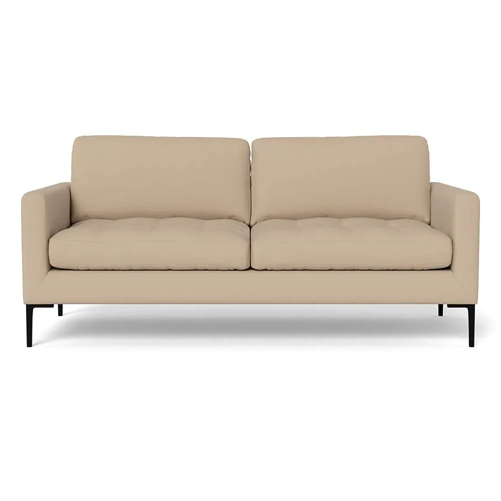 3-Seater Sofa with Black Legs - Natural, Linen