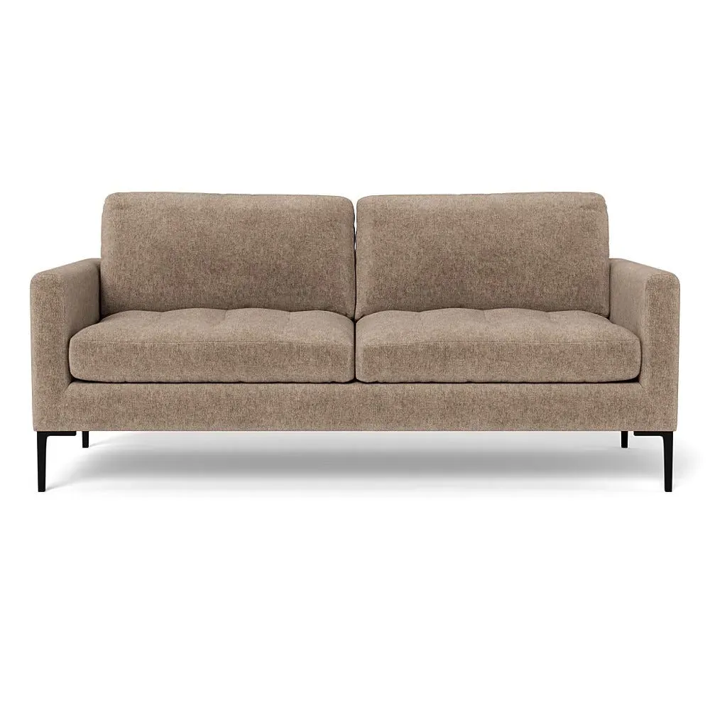 3-Seater Sofa with Black Legs - Natural, Velvet