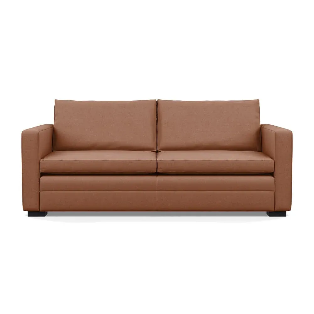 3-Seater Sofa with Black Legs - Pink, Cotton