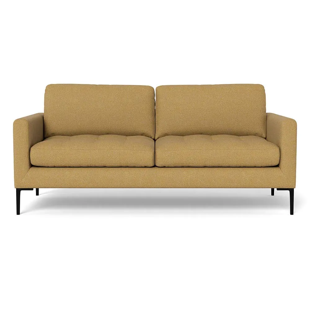 3-Seater Sofa with Black Legs - Yellow, Boucle