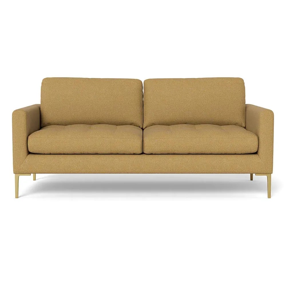 3-Seater Sofa with Brass Legs - Citrine, Boucle