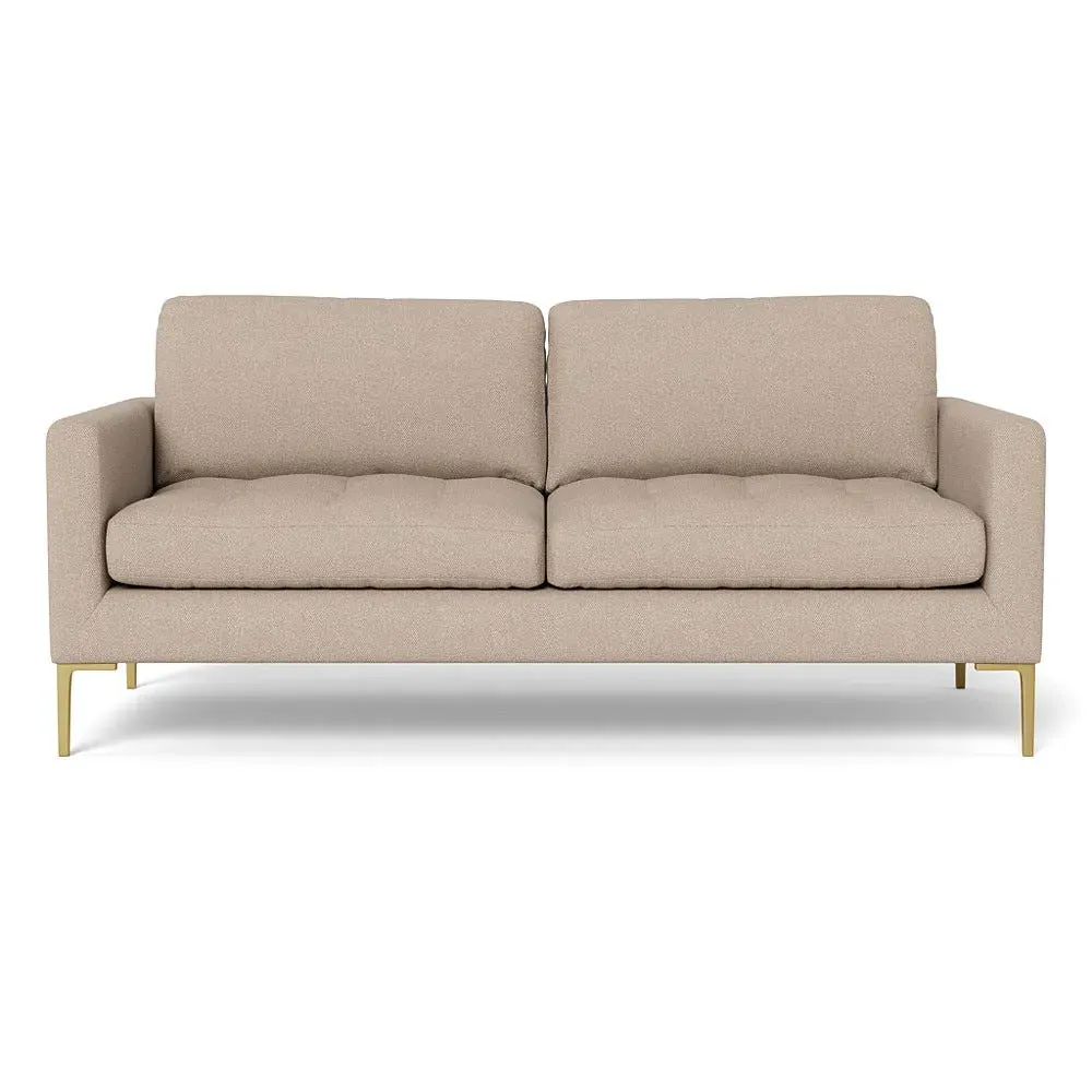 3-Seater Sofa with Brass Legs - Pearl, Boucle