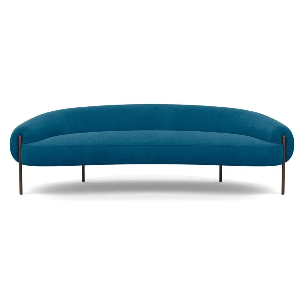 3-Seater Sofa with Bronze Legs - Green, Wool