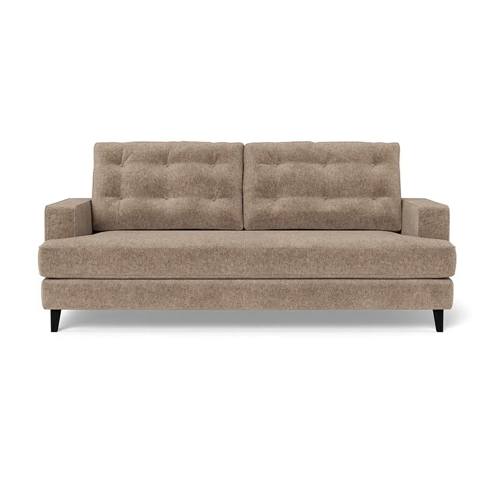 3-Seater Sofa with Button Cushions - Black, Boucle