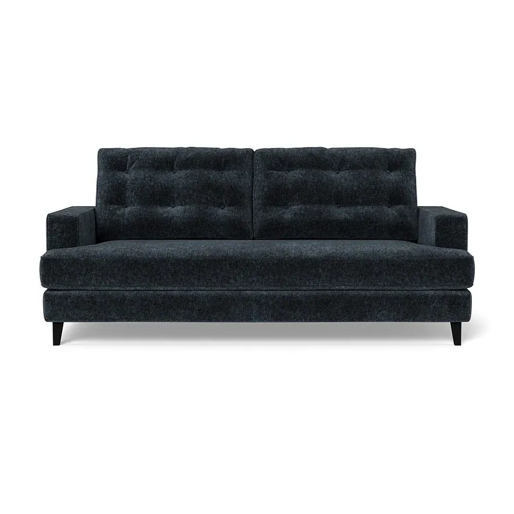 3-Seater Sofa with Button Cushions - Blue, Boucle