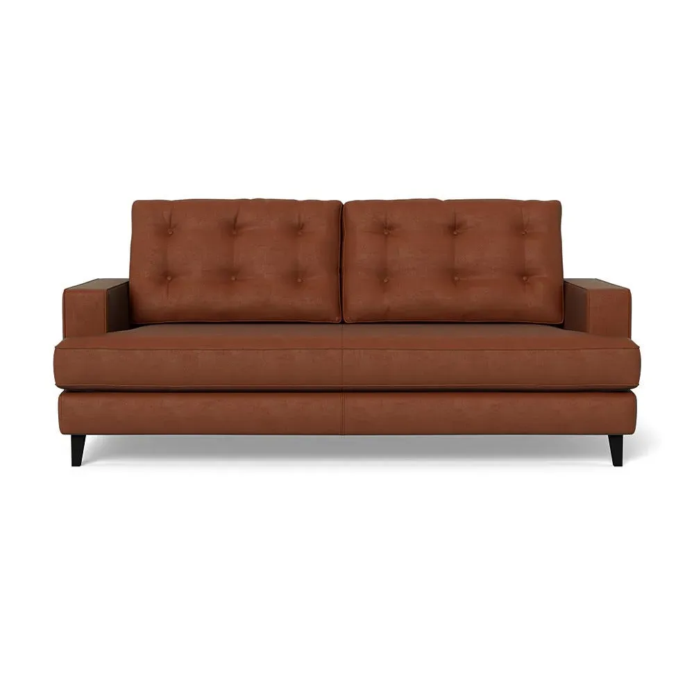 3-Seater Sofa with Button Cushions - Brown, Velvet