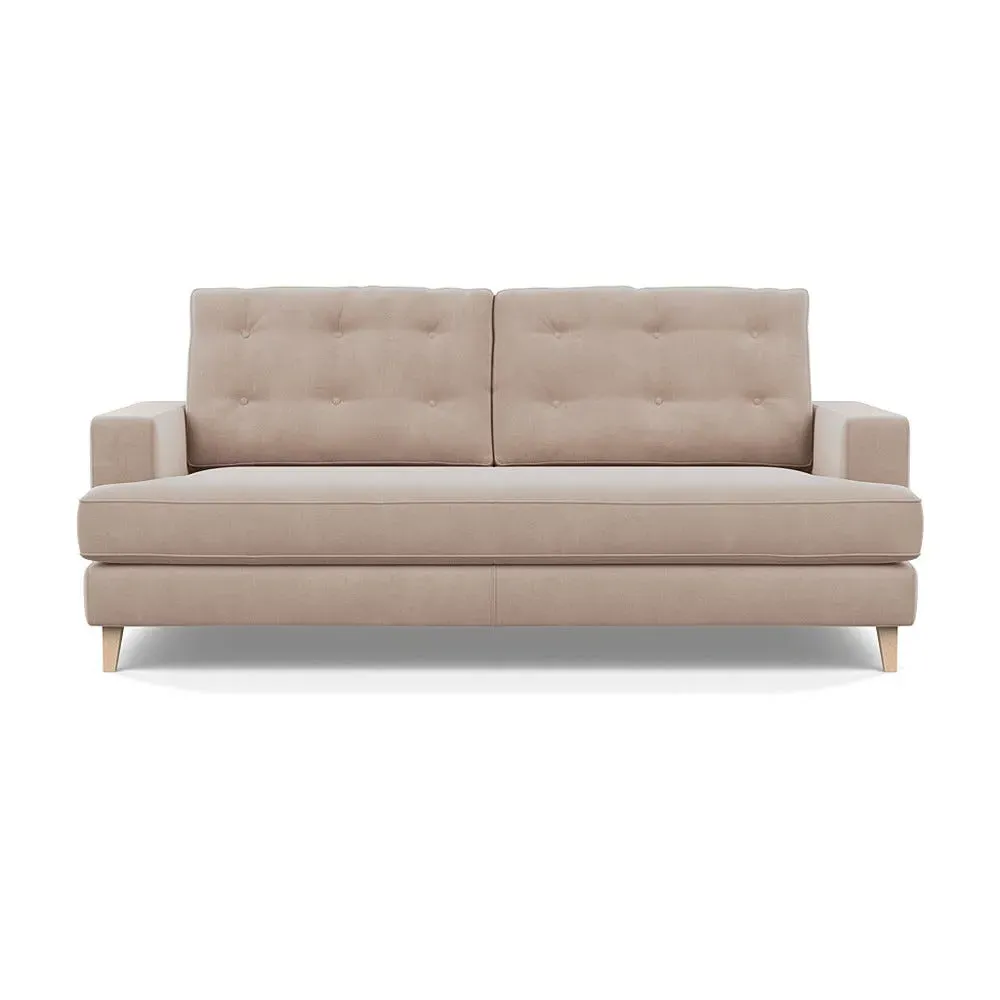 3-Seater Sofa with Button Cushions - Grey, Velvet